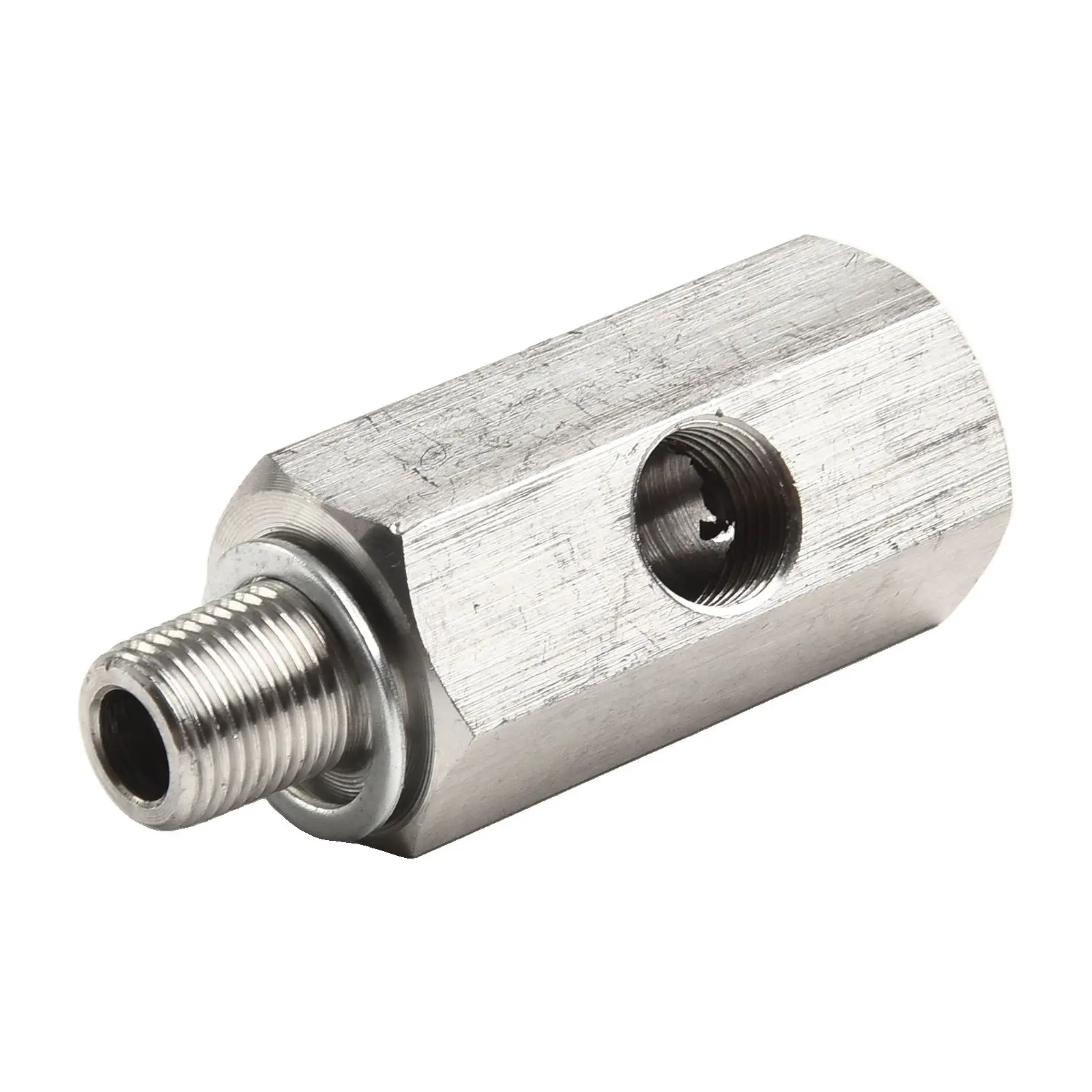 1pc Turbo Adapter Fitting Gauge Tee to NPT Line Oil Pressure Supply BSPT Sensor Stainless steel Portable Useful