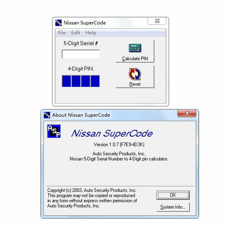 For Nissan Supercode Super Code Pin Code Calculator with Nitro