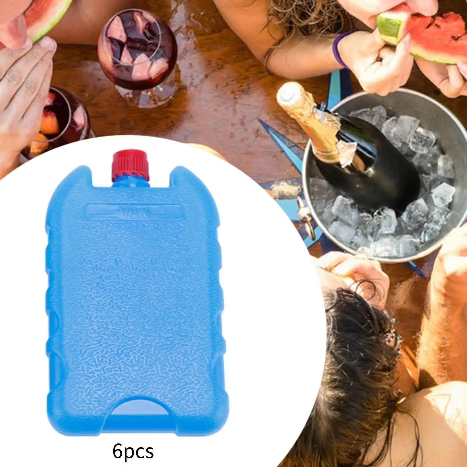 6 Pcs Ice Cooler Blocks Reusable Cooling Ice Packs Portable Freezer Packs for Food Drink Cooling for Outdoors Picnics Camping