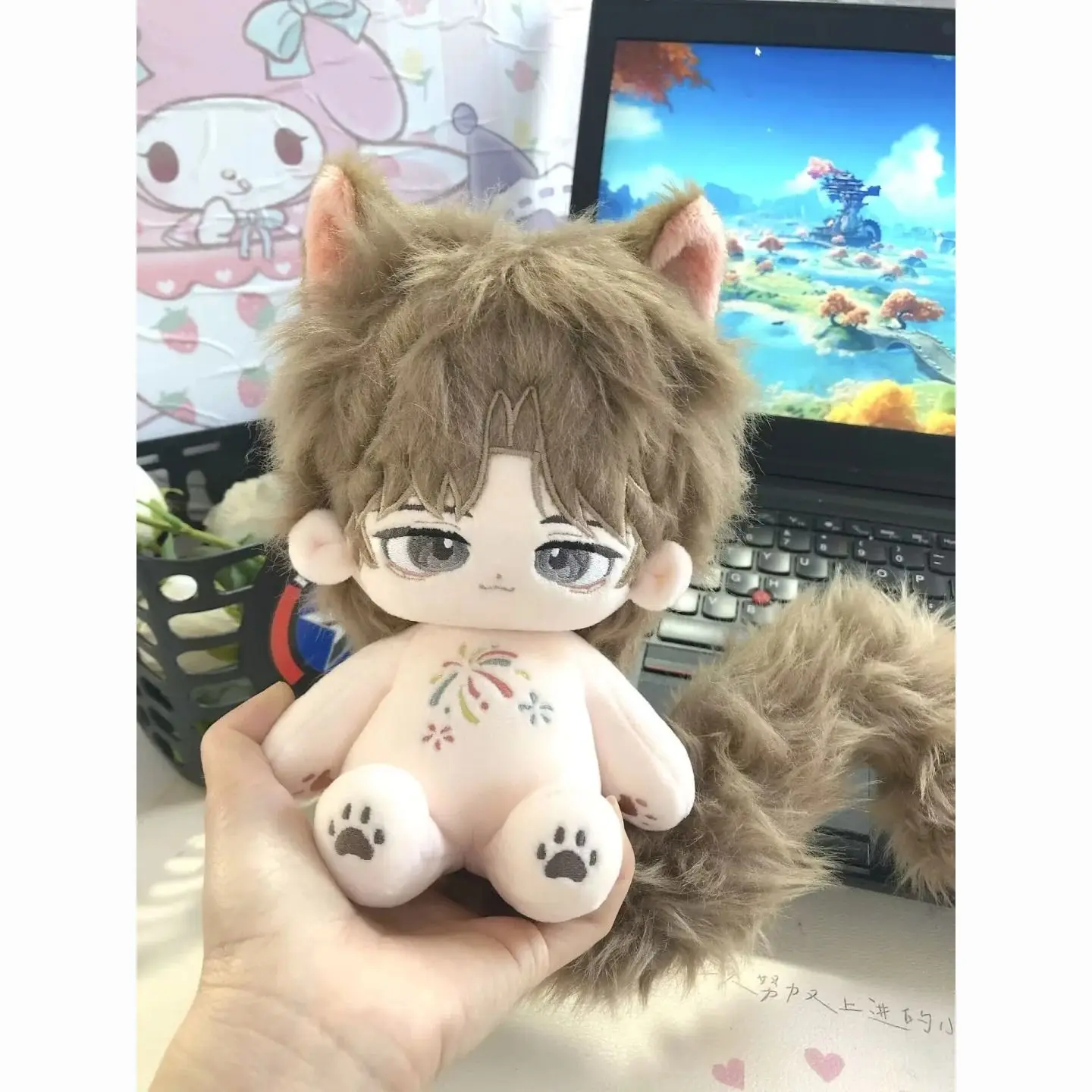 20cm Virtual Uploader Kanae Handsome Plush Cosplay Soft Plush Doll Body Dress Up Cotton Stuffed Plushie Pillow Toys Xmas