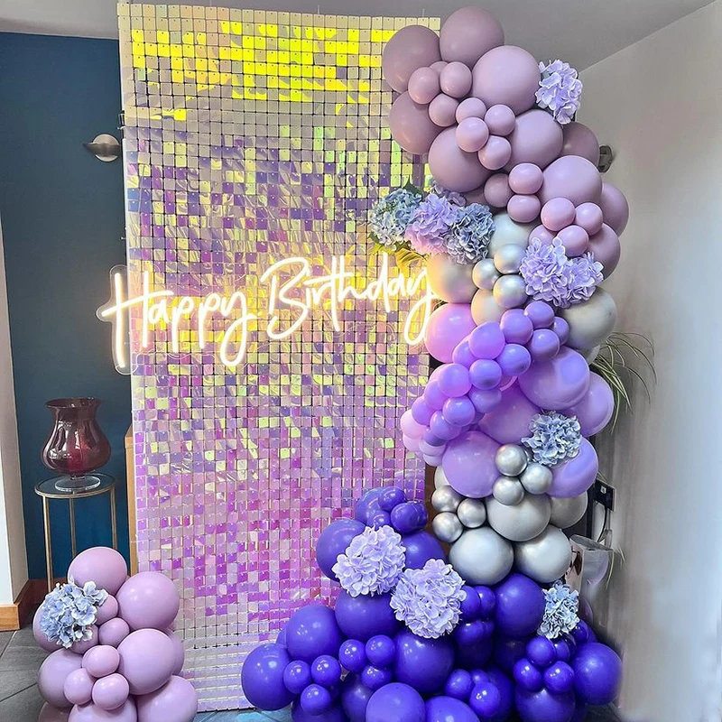 

12/16/18pcs Decorative Glitter Bling Photo zone Background Shimmer Sequins Wall Backdrop for Wedding Home Accessories Decoration