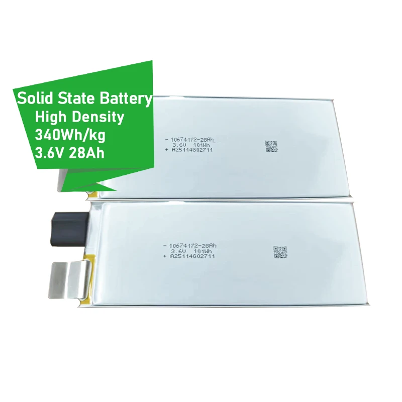 

High Density 340Wh/kg 3.6V 28Ah Pouch Rechargeable Power Li Ion Li-ion Lithium Solid-State Battery Cell for