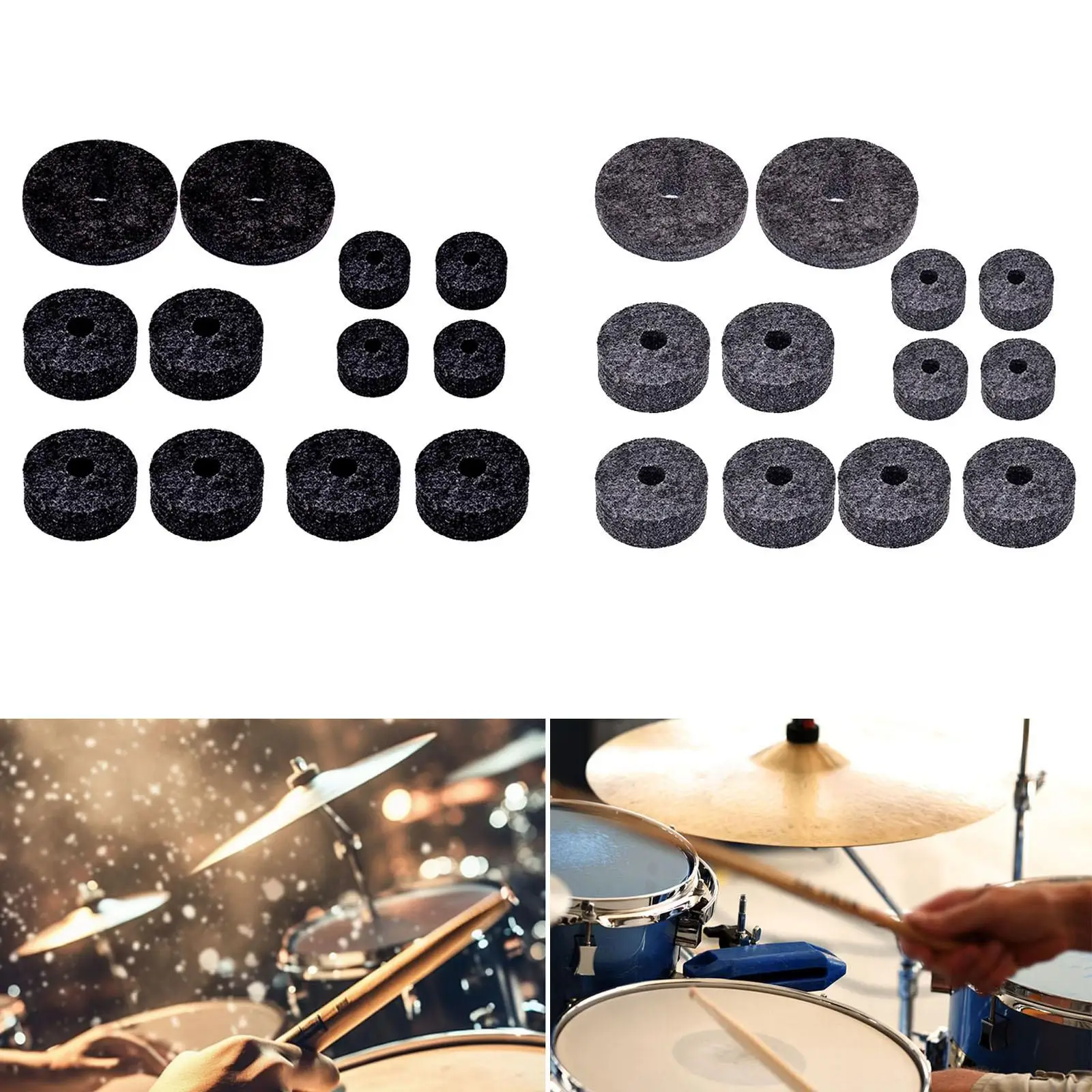 12x Cymbal Felt Washer for Drum Set Accessory Hi Hat Clutch Felts Felts Pads