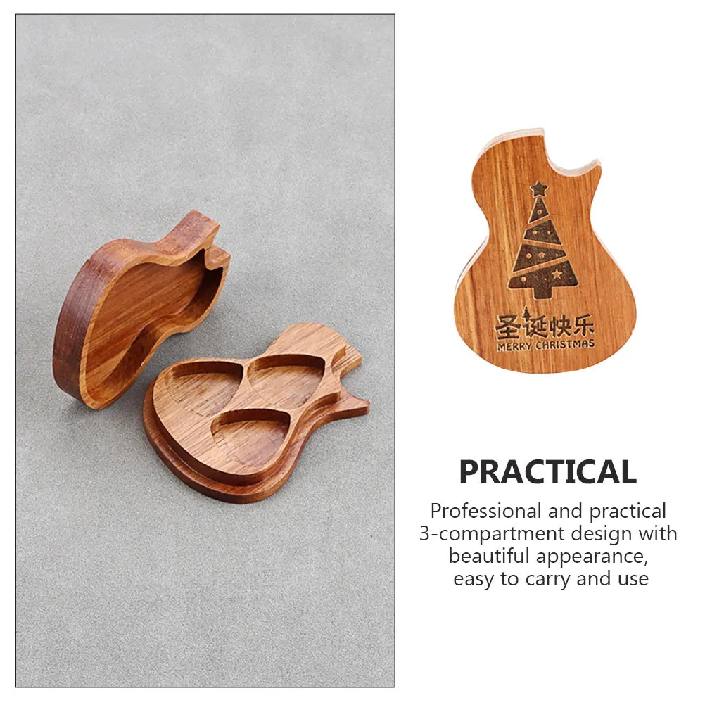 

Guitar Pick Case Wooden Storage Box Safe Wood Material Prevent Picks Falling Christmas Tree Pick Holder Storage Box