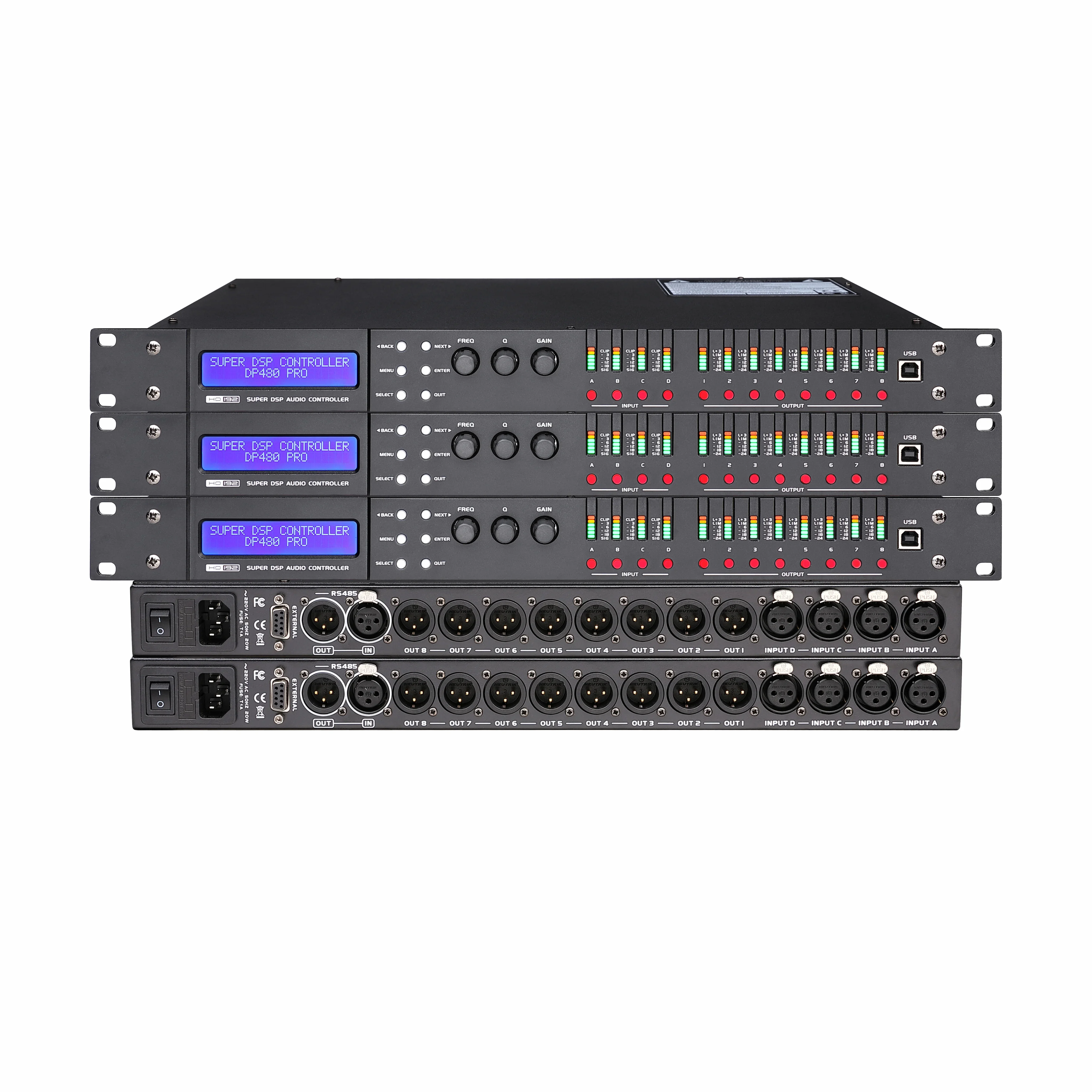 4 Input 8 Output Professional Sound Equipment Manufacturers Dsp Digital Audio Speaker Processor