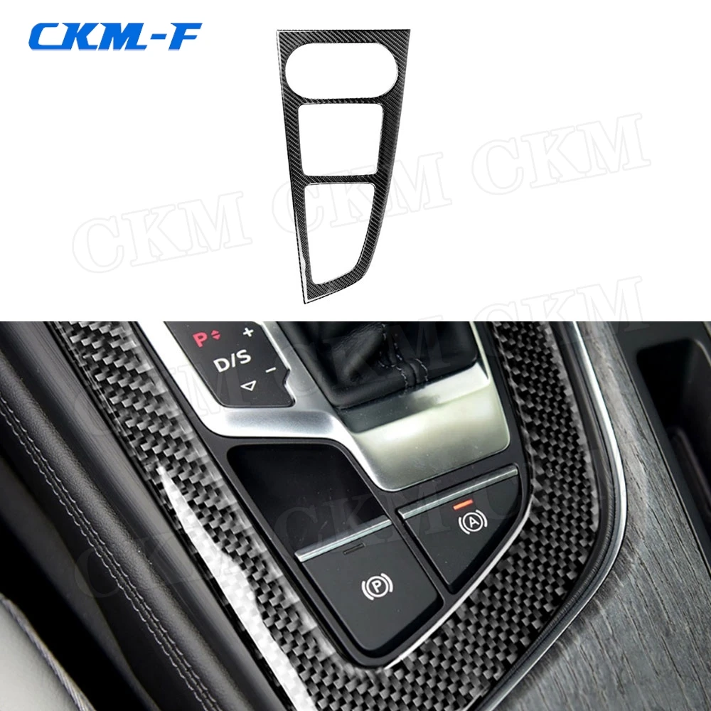 

Carbon Fiber Car Gear shift Panel Frame Cover Trim Sticker For Audi A4 B9 A5 2017 2018 2019 Car Accessories