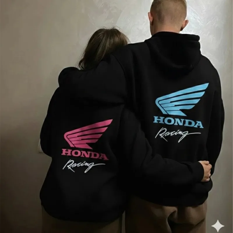 

2026 HONDA Trendy New Racing Men's Women's Fashion Retro Sportswear Oversized Breathable Motorcycle Couple Casual Cotton Hoodie