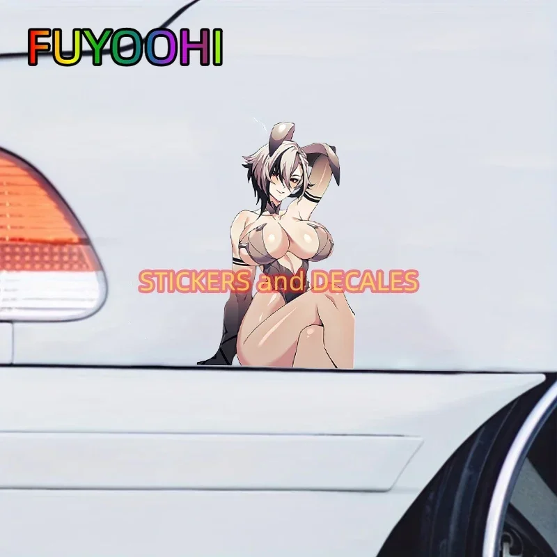 FUYOOHI Play Stickers Arlecchino Genshin Impact Car Decal NSFW Huge Boobs Waifu Uniform Decals Hentai Waterproof Accessories