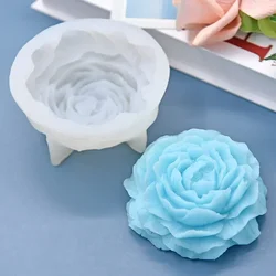 Stampo per candela peonia grande in silicone 3D fatto a mano creativo fai da te fiore aromaterapia gesso resina sapone forniture per la casa regali