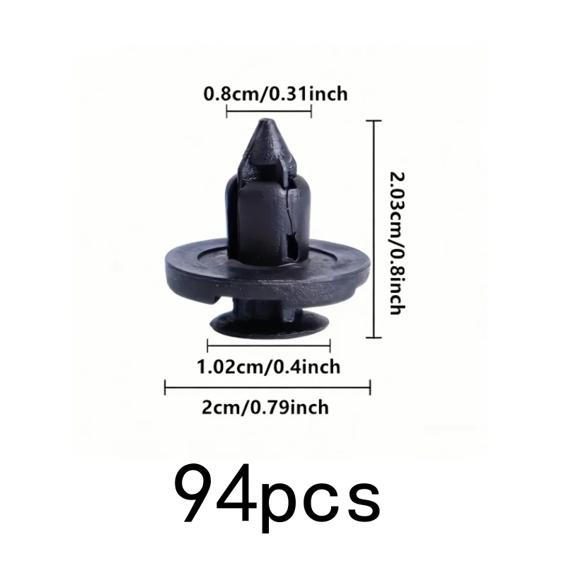 94Pcs Black Durable Mud Flap Clips, Easy Install, Non-Break