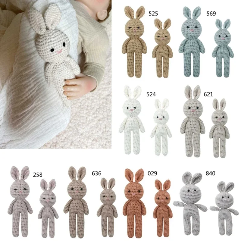 

Crochet Bunny Toy for Baby First Stuffed Animal Sleeping Buddy Newborn Soothing Toy Photo Props Shower Gift