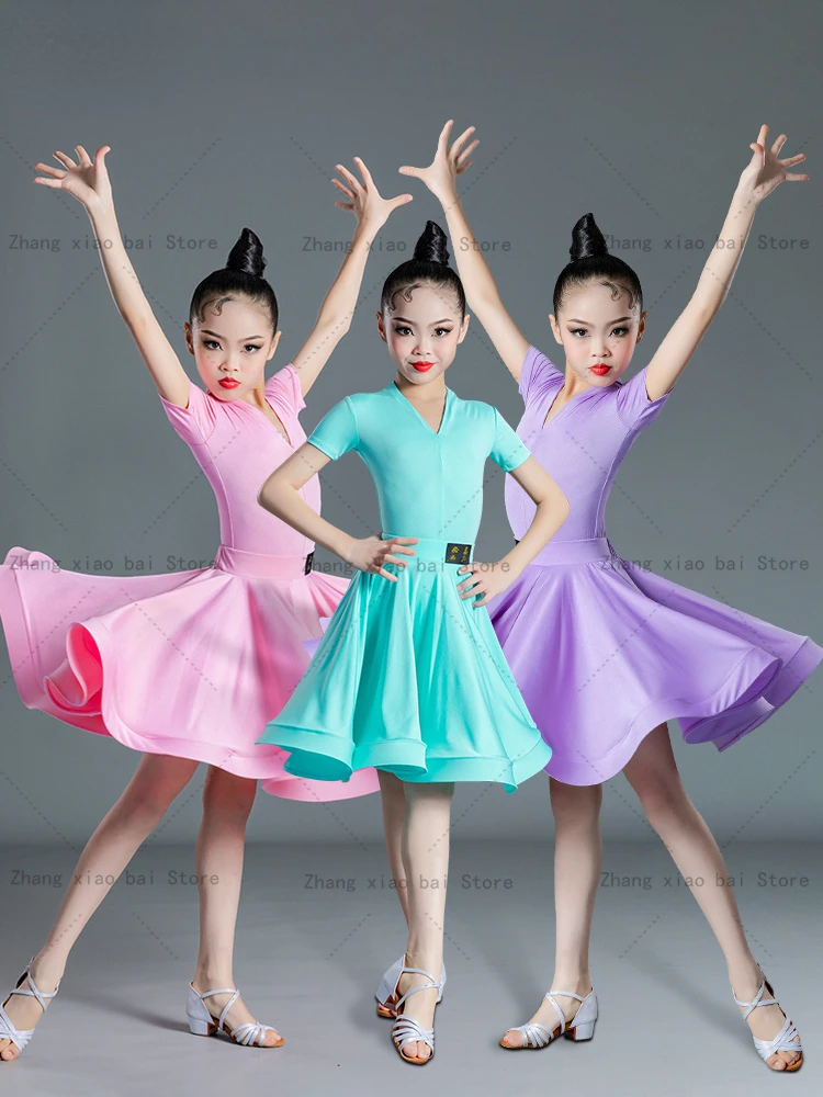 Leopard Girl Latin Dresses Dancing Ballroom Dance Dress Rumba Samba Children Samba Cha Cha Tango Skirt Standard Salsa image 2