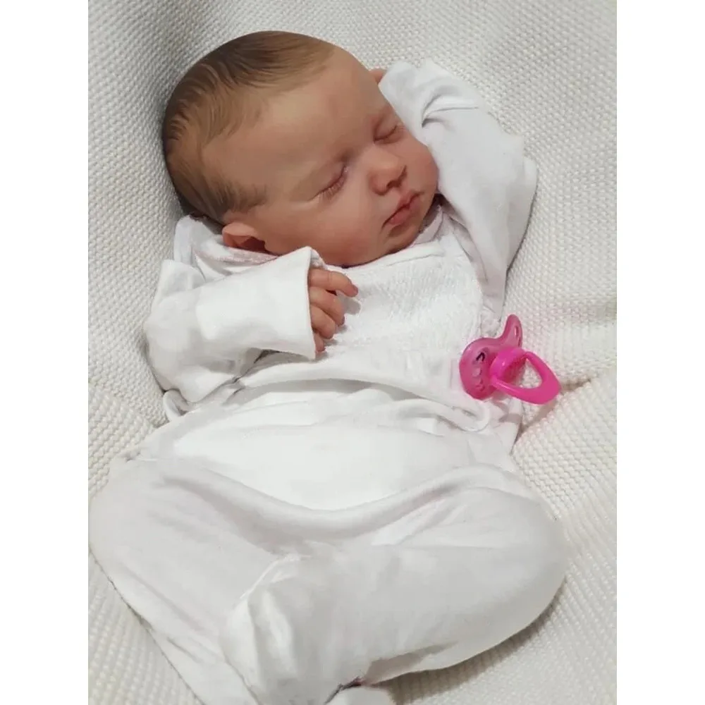 19inch Reborn Baby Doll Sleeping Loulou Newborn Size Multiple Layers Hand-painted with Visible Veins Muñeca Bebe Reborn Juguetes