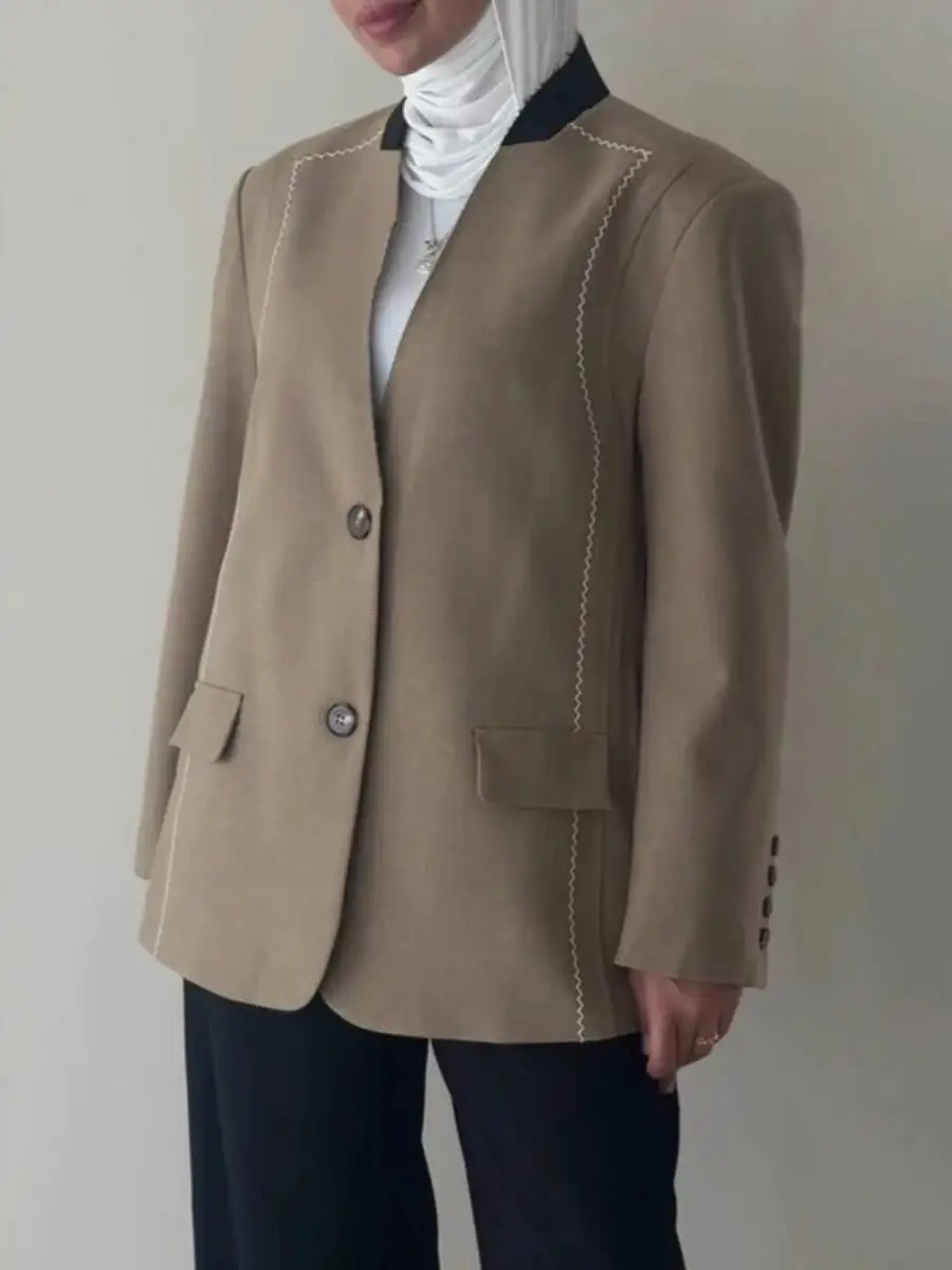 

HUISONG хитовый цвет минималистичный блейзер для женщин с лацканами и длинными рукавами в стиле пэчворк яркий дизайн повседневное пальто женское осеннее новое