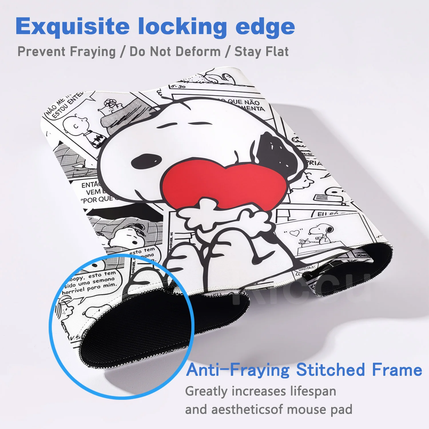 HD 40X90cm Aksesoris PC Anime S-Snoopys Mouse Pad Lucu Kartun Anjing Peanuts Gaming Alas Meja Karet Anti Selip Alas Komputer Laptop