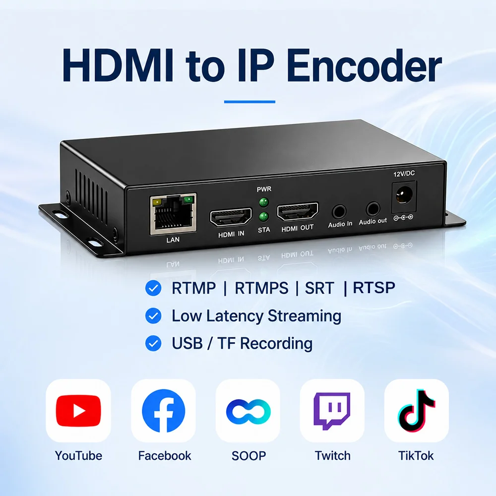 ORIVISION H.265 HDMI Video Encoder 1080P SRT RTMP RTMPS Streaming for YouTube Facebook Live Stream IPTV Hardware Video Streamer