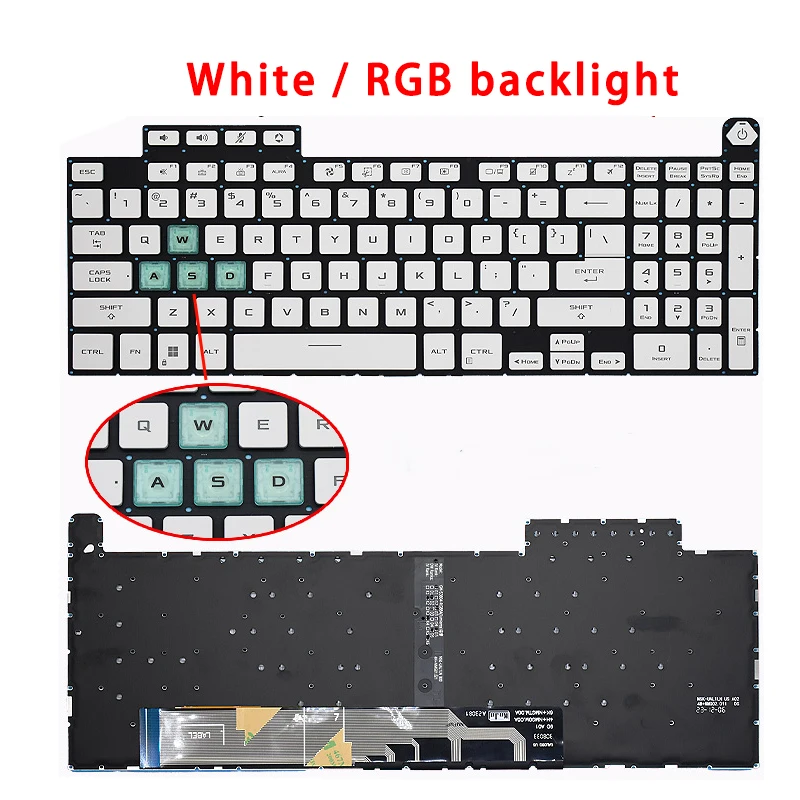 New For Asus TUF Gaming FX507 FX517 FA507 ZC/ZV/ZM/ZR/ZE/RC/RM;Replacemen Laptop Accessories US Keyboard