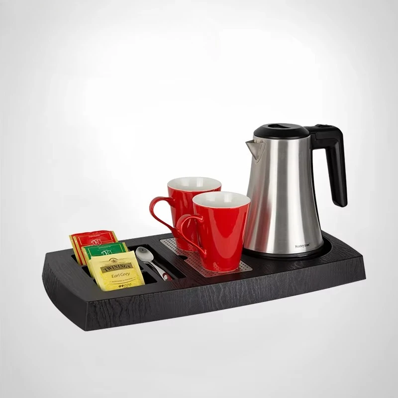 

Stainless steel fast electric water/teapot stainless steel kettle tray set Welcome hotel tray