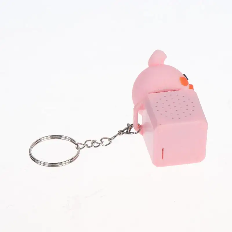 Schwein-Schlüsselanhänger, USB-Tastatur mit Klickmechanismus, Fidget-Taste, LED-Sound-Schlüsselanhänger, entzückendes Design für Taschenanhänger, zur Stressbewältigung, kleine Geschenke. – Detail 8