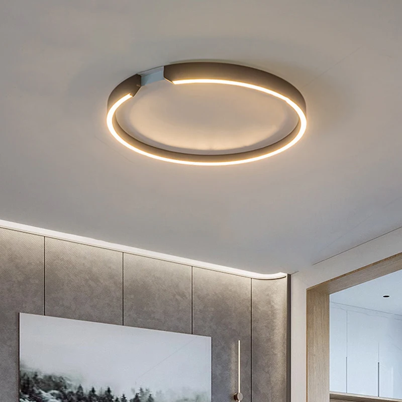 Modern LED Ceiling Light RoseGold Dimmable For Living Bedroom Dining- Circular Surface Mounted Home