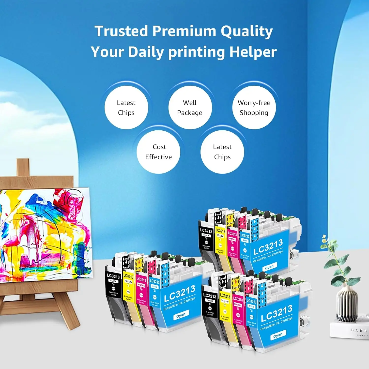 LC3213 카트리지 호환 LC-3213 LC-3211 MFC-J497DW MFC-J895DW DCP-J572DW MFC-J491DW MFC-J890DW DCP-J772DW DCP-J774DW (12PK)