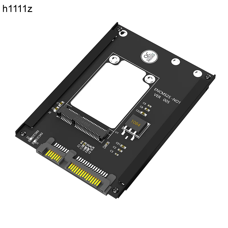 mSATA to SATA 3.0 Adapter Card Riser with Metal Case Frame Bracket 3.3V Power LED mSATA to SATA3 6Gb Support Full Size mSATA SSD