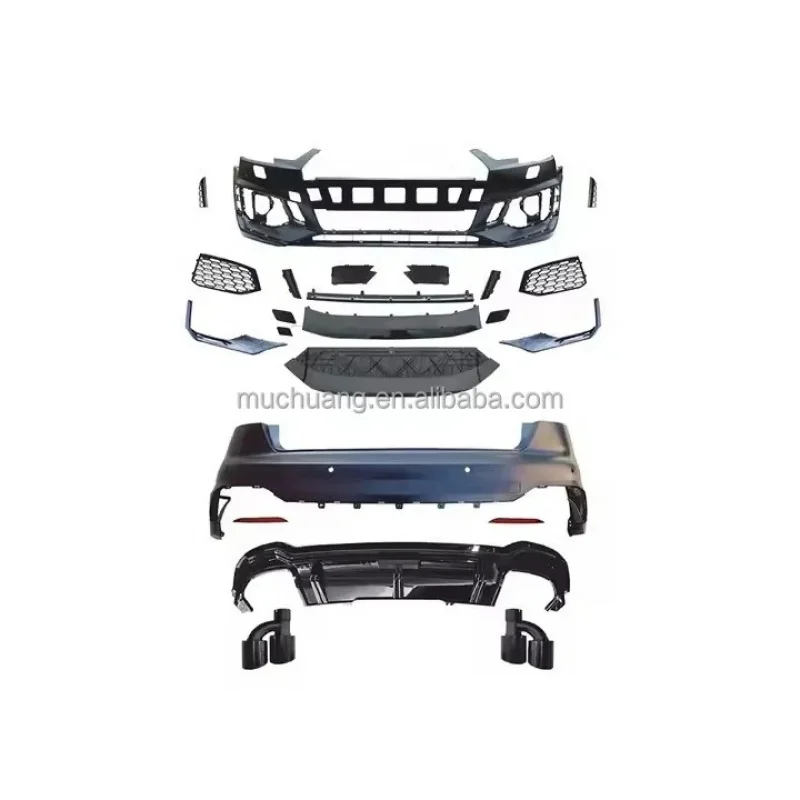 

Upgrade Bodykit for A4 2017-2020 RS4 Front Bumper & Rear Bumper Side Skirt Plastic Modifiable Car New Refit