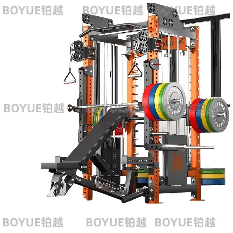 Multifunctional Home Gym Squat Rack with High Pulldown Cable Machine Comprehensive Strength Training Fitness Equipment for