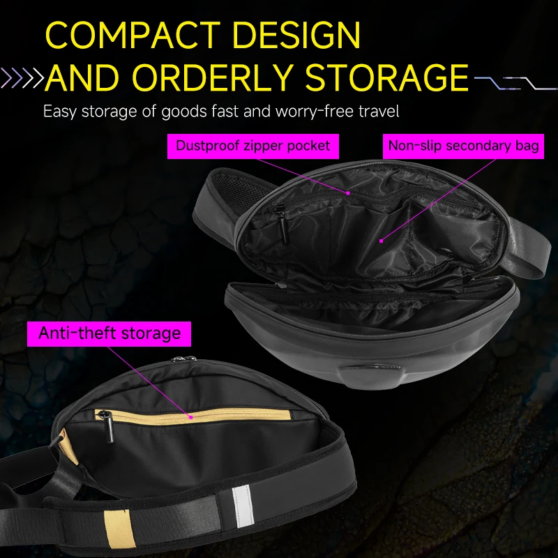 Rider Satchel LED Screen Display APP Control Riding Drop Leg Side Bag Waterproof Dynamic Screen Shoulder Bags Motorcycle Wallet