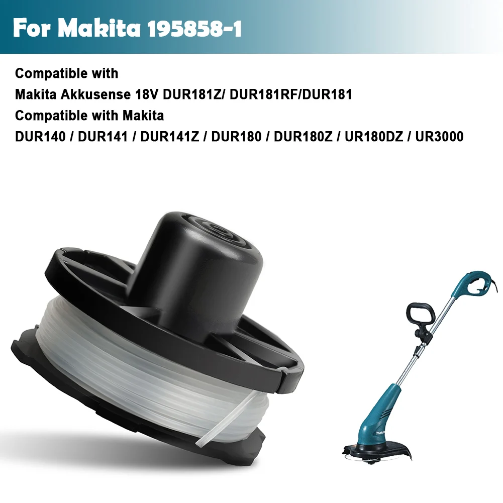 Carrete para Makita 195858-1, cabezal de corte Bump & Feed, Compatible con Makita BUR181/141/181Z, modelo de repuesto: 231352-0/196146-9