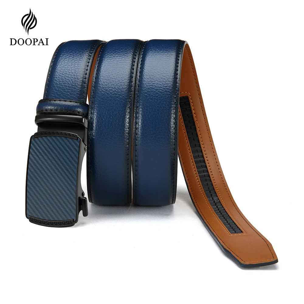 

DOOPAI мужской ремень с автоматической пряжкой, модные ремни из сплава, кожаные роскошные ремни для мужчин, деловая роскошная дизайнерская одежда