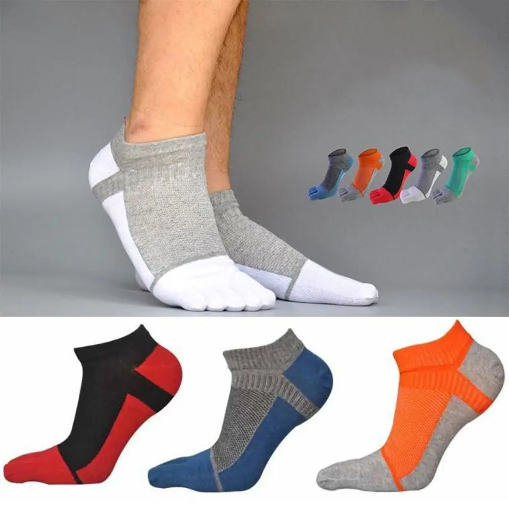 Pure Cotton Five Finger Socks Mens Sports Breathable Comfortable Shaping Anti Friction Men\'s Socks With Toes EU 38-44