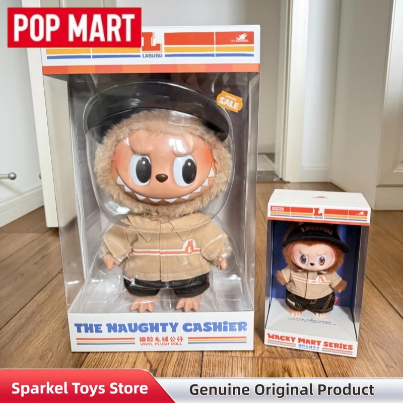 

POPMART Labubu The Naughty Cashier Vinyl Plush Doll Wacky Mart Series Pendant Figure Collectible Trendy Toys Gift Blind Box