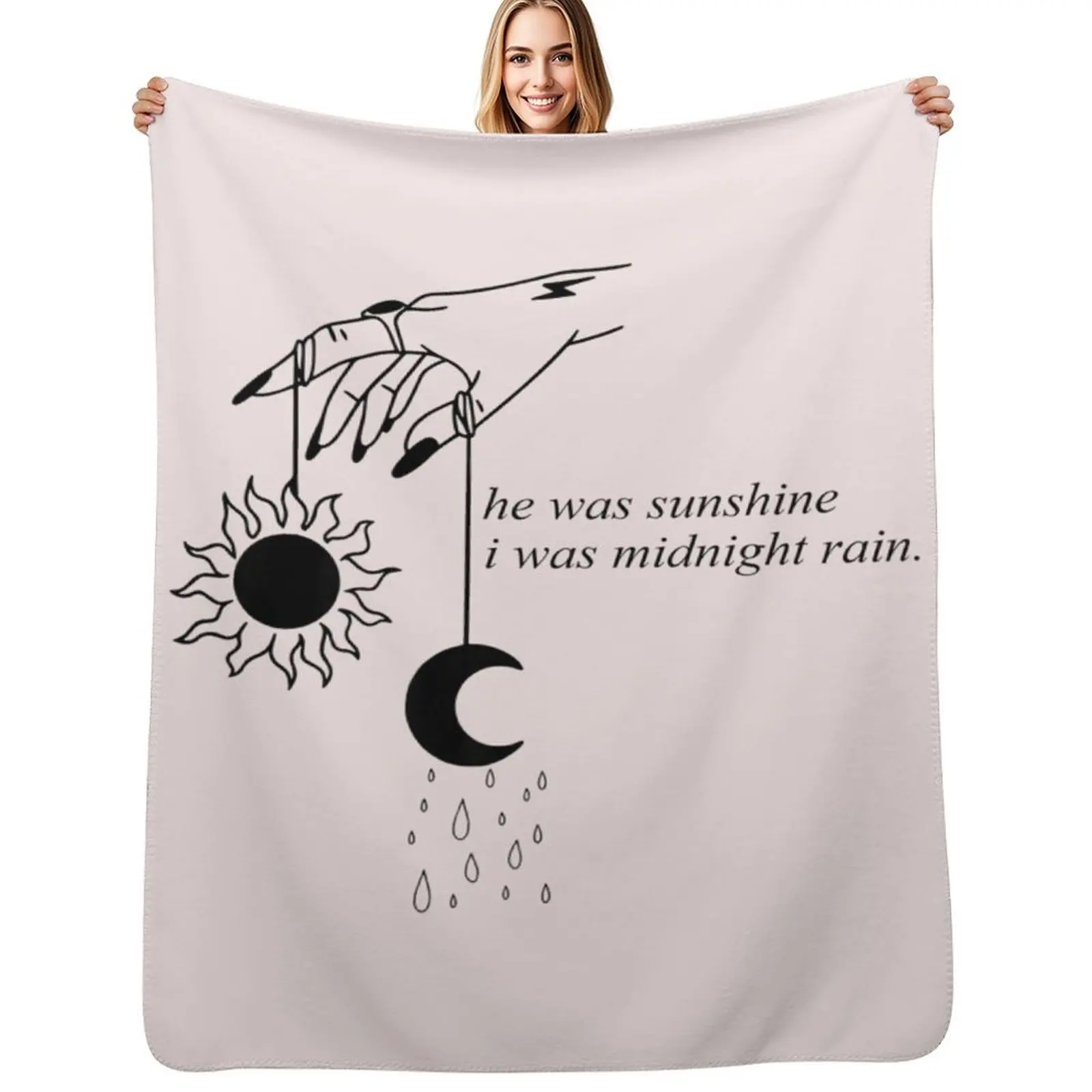 He Was Sunshine I Was Midnight Rain Throw Blanket Kid'S Custom blankets and throws Soft wednesday Blankets