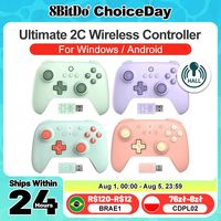 8BitDo Gamepads PC Ultimate 2C Wireless Gaming Controller for Windows 10/11 Steam Raspberry Pi Android Control Hall Effect Stick
