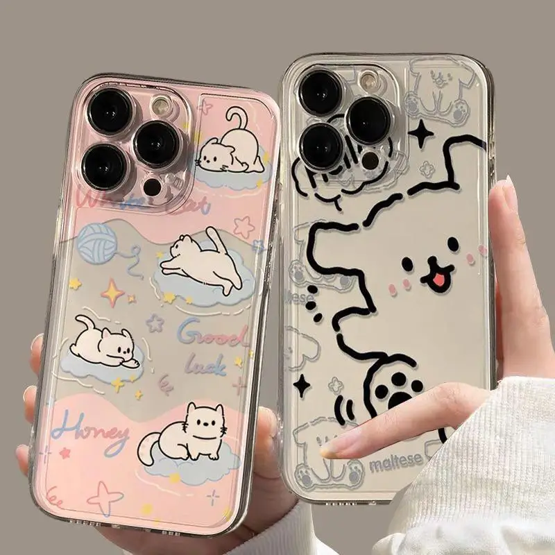 Cute Roll Cat Soft Clear Phone Case for Xiaomi Redmi Note 13 Pro 5G 12 4G 11 10 9 12 13 Pro Plus 12S 11S 10S Redmi 12 13C Cover