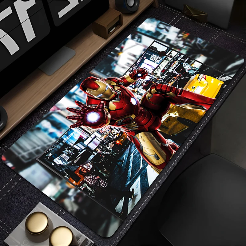 Mouse pad grande jogador de jogo teclado de computador almofada de mesa antiderrapante dos desenhos animados tapete de mesa pc i-iron mans mousepad estilo menino