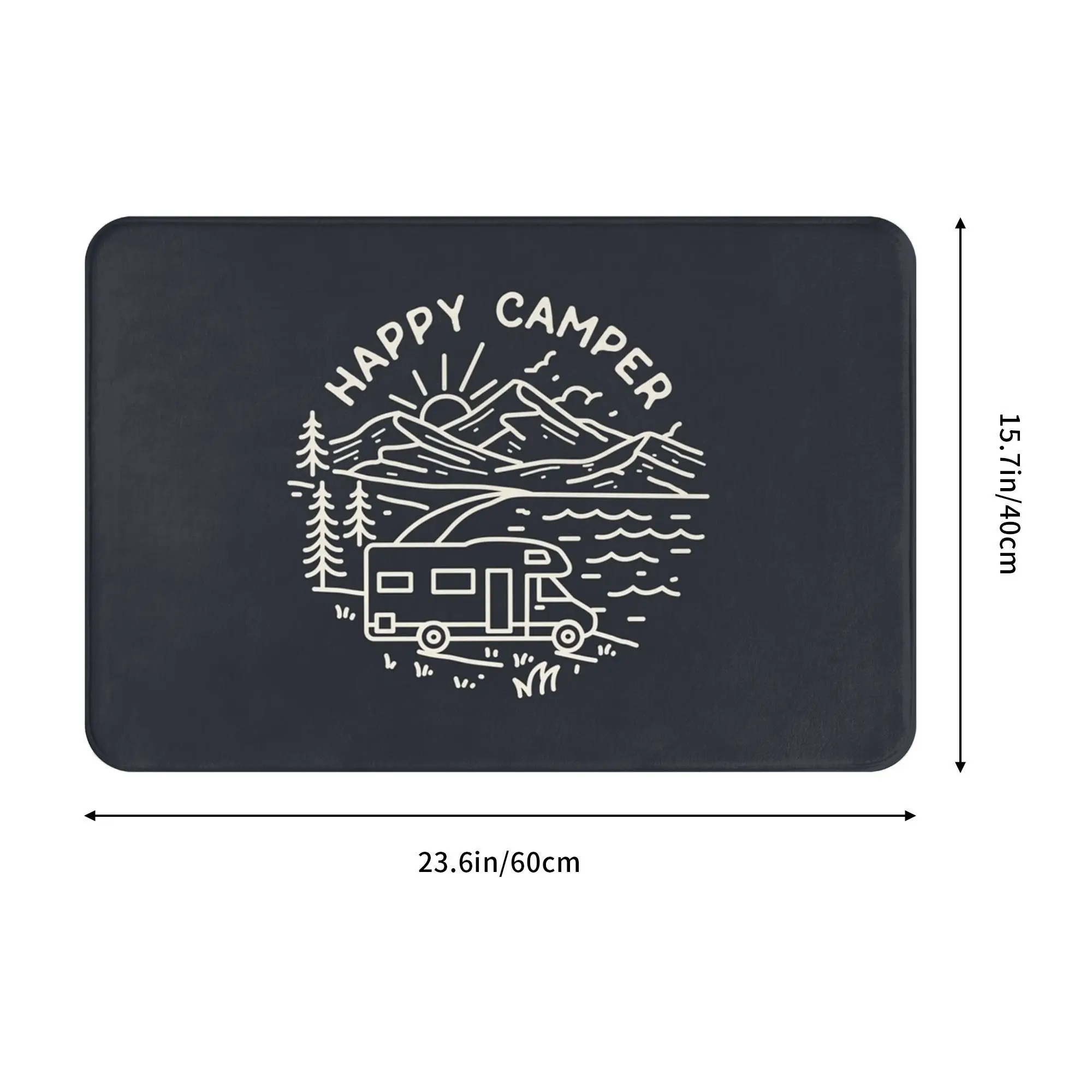 happy camper - motorhome Non-slip Doormat Floor Mat Water oil proof Carpet Rug for Kitchen Entrance Home Balcony Footpad Mats