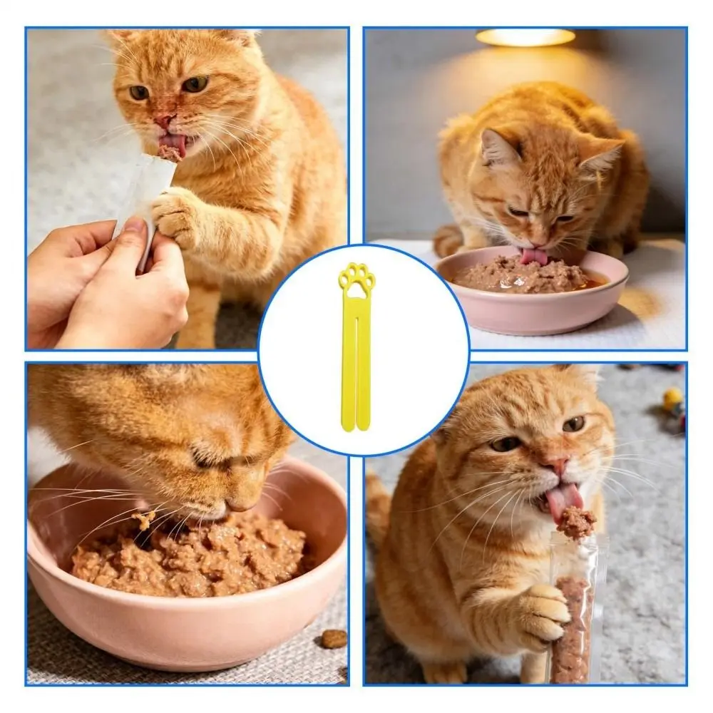 Cute Cat Paw Design Cat Treat Squeeze Spoon 3D Printed No Waste Cat Snack Extruder Mess-Free Sturdy Wet Snack Squeezer