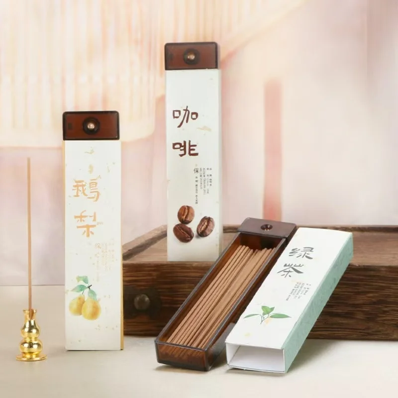 Approximately 55 Pieces of Short Incense Sticks with Coffee, Green Tea, and Pear Scents, Made Using Traditional Methods, with a Long-Lasting Fragrance, Rich Aroma, Refreshing and Invigorating Scent, Deodorizing and Odor-Eliminating Properties. Small Pocket-Sized Incense Sticks, Convenient to Carry, Suitable for Various Indoor and Outdoor Places