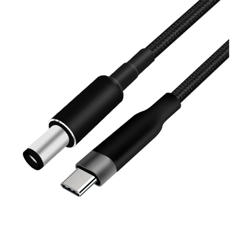 E56B Notebook Power Cable USB C Male to DC7.4x5.0mm Connection Robust Braided Wire