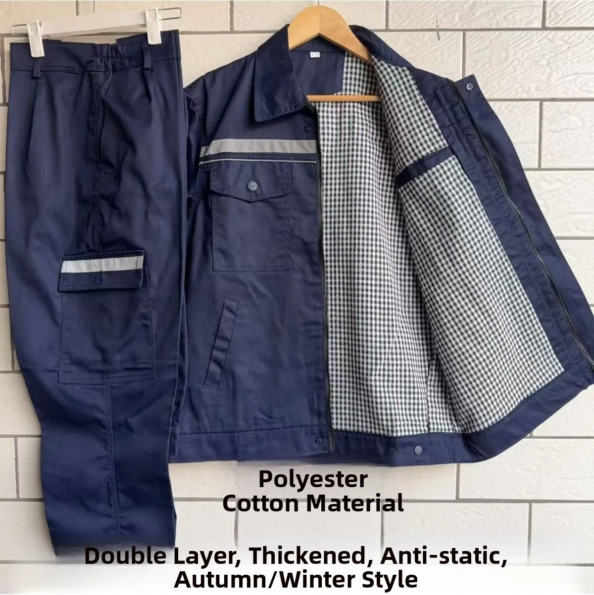 

Anti-Static Double Layer Hang Men's Workwear Set Thickened Long Sleeve Labor Protection Clothing Industrial Uniform
