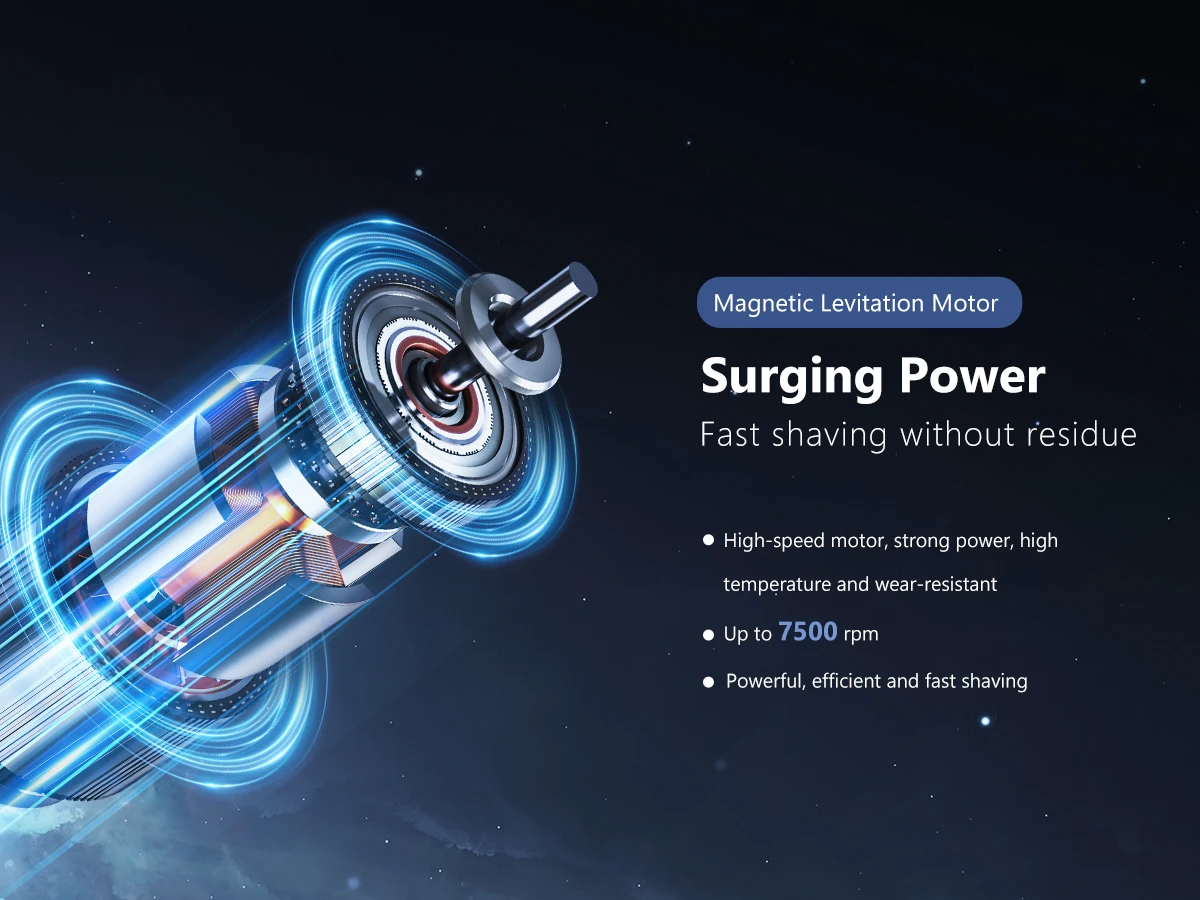 Original Sejoy Razor Electric Shaver Professional with Hair Beard Trimmer Rechargeable LED Display Shaving Machine Portable 608