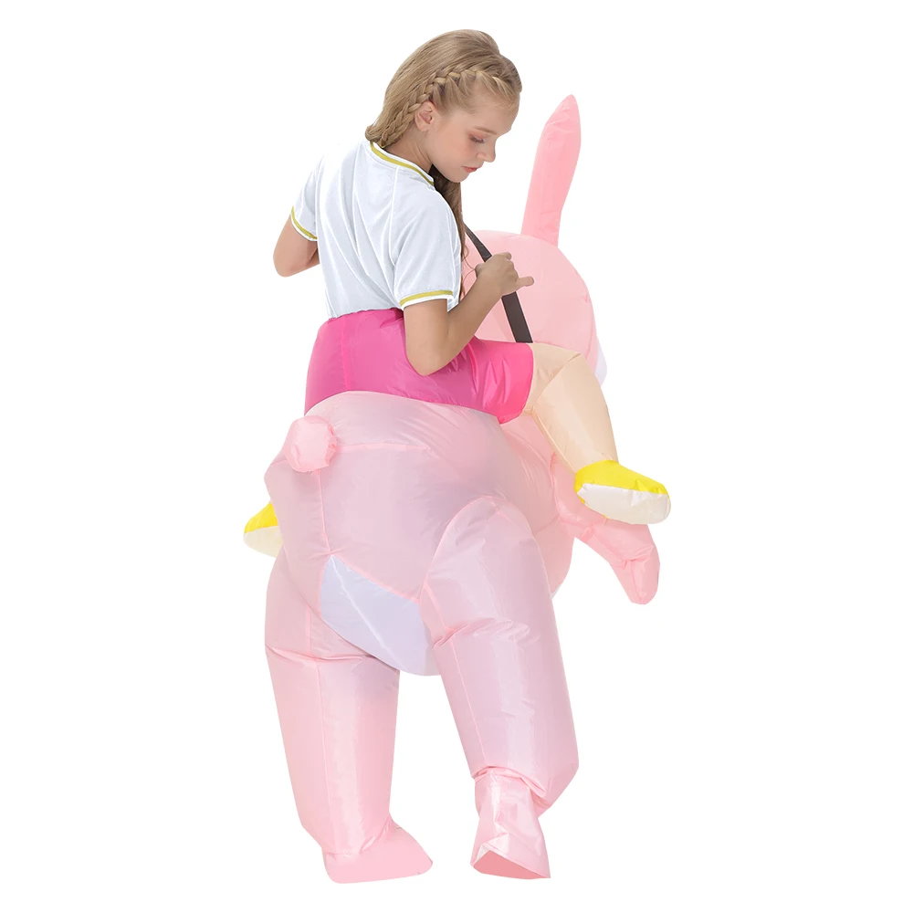 Kids Inflatable Bunny Costume Funny Cute Rabbit Inflatable Suits for Children's Easter Halloween Fancy Animal Cosplay Clothing
