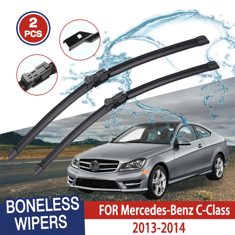 Wiper Blades For Mercedes-Benz C-Class 2013-2014 Front  Windshield Clean Window Windscreen Auto Parts Car Rain Brushes 24''+24''