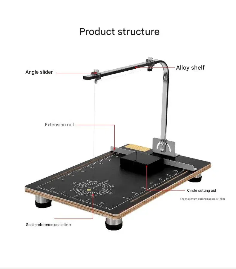 

D3762 55CM Cutting Length Heating Wire KT Board Irregular Sponge Foam Angle Cutting 24W Carousel Sponge Foam Cutting Machine