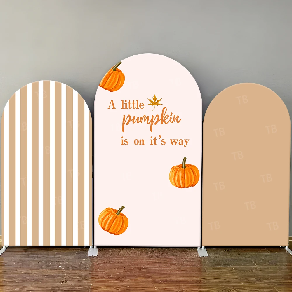 

Тыквенная тема «Маленькая тыква на пути», арочный фон для детского душа, полосатый дизайн, вечерние фон для фотобудки