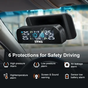 Carro TPMS pneu pressão sensores, sistema de monitoramento solar, alarme de temperatura TMPS 4 roda pneu sensor externo 8 principais vendas sensor transdutor de pressão - №8