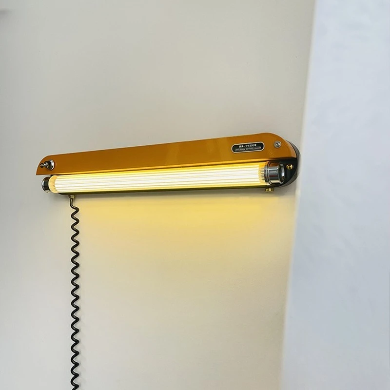 

Vintage atmosphere wall lamp Medieval Bauhaus sofa coffee corner high-end bedside storage laminate lamp