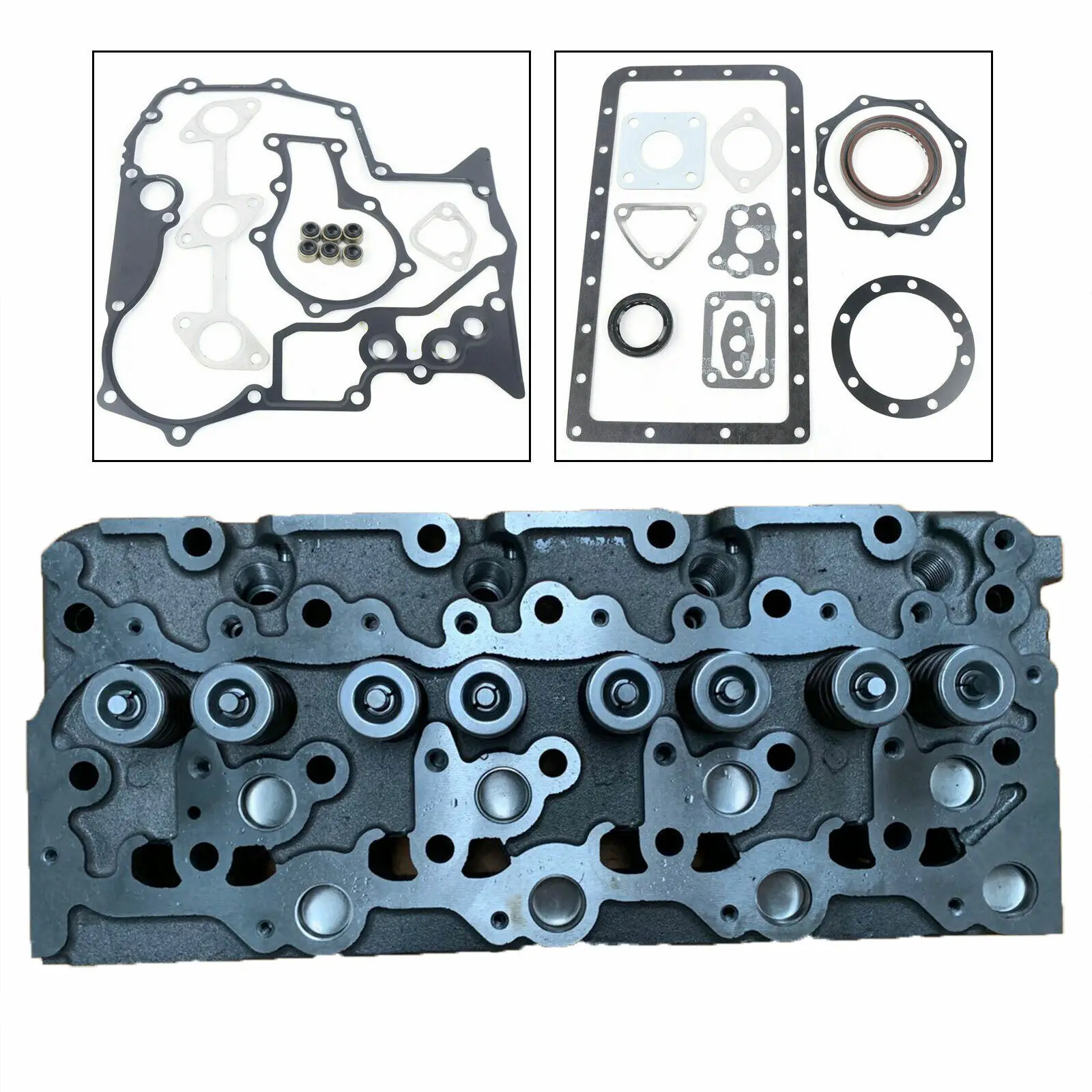 1907703048 Complete Cylinder Head With Valves Spring +Full Gasket Kit For Kubota v2203 v2203T v2203E Engine Non-direct Injection